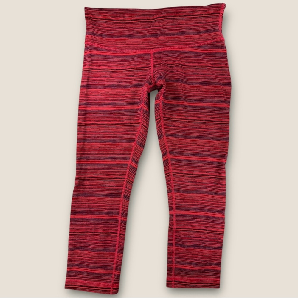 Lululemon Athletica Red Striped Leggings‎